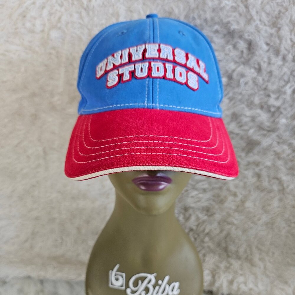 Vintage Universal Studios Red Blue Baseball Cap Hat One Size Adjustable